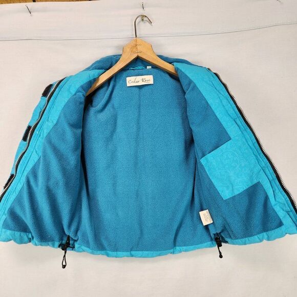 Cedar Rose Girls Blue Teal Quilted Puffer Vest Size XL Zip Pockets Western - Picture 6 of 10